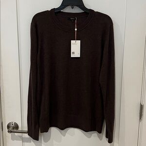 Quince women’s Brown lightweight cashmere crewneck Sweater